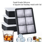 Silicone Ice Cube Square Molds Set of 6