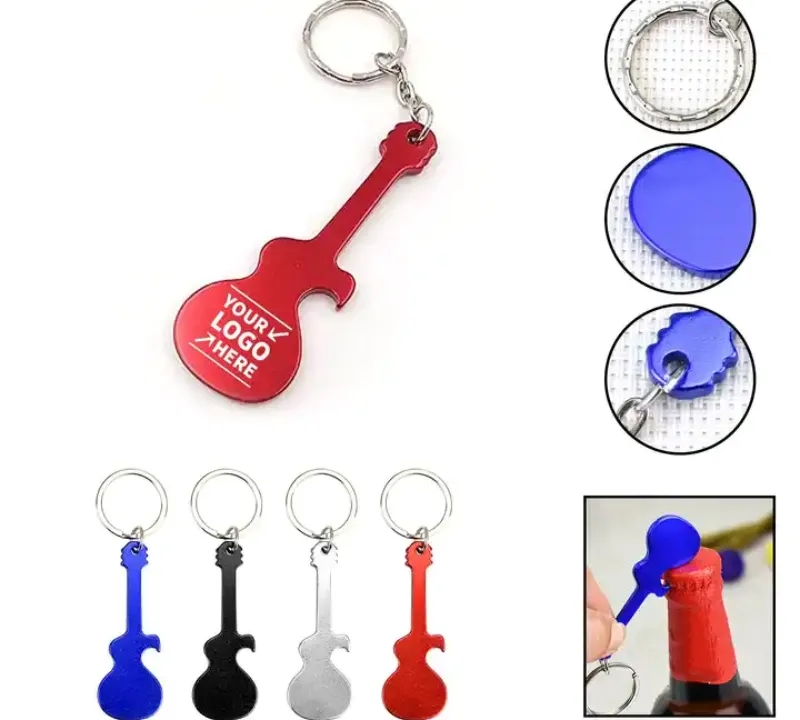 316742129.jpg Guitar Shaped Bottle Opener with Keychain - Image 1
