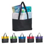 Two-tone Zippered Non Woven Tote Bag