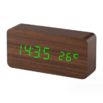 Wooden Alarm Clock with Temperature Display