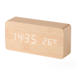 Wooden Alarm Clock with Temperature Display - Image 4