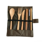Bamboo tableware set with Pouch - Image 2