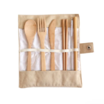 Bamboo tableware set with Pouch - Image 3