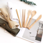 Bamboo tableware set with Pouch
