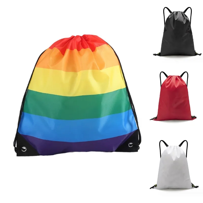 316931257.jpg Rainbow Drawstring Sports Backpack - Image 1