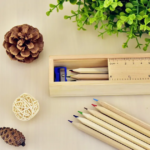 12-Piece Colored Pencil Set In Wooden Ruler Box - Image 4