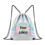 Holographic Laser Irridescent Drawstring Backpack - Image 3