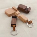 Wood Phone Stand With Key Chain - Image 3