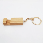 Wood Phone Stand With Key Chain - Image 4