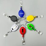 Oval Carabineer Retractable Badge Reel w/ Belt Clip - Image 2