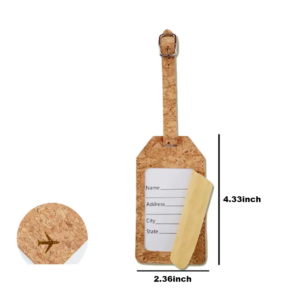 Cork Passport Holder and Luggage Tag Set - Image 4