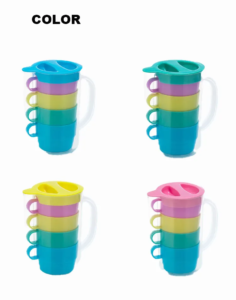 Plastic Kettle Set with 4 Cups - Image 3
