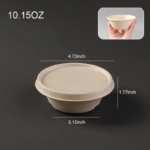 Round Biodegradable Food Bowl With Lid - Image 2