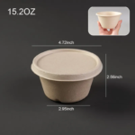 Round Biodegradable Food Bowl With Lid - Image 3
