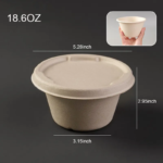 Round Biodegradable Food Bowl With Lid - Image 4