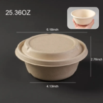 Round Biodegradable Food Bowl With Lid - Image 5