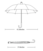 16 Bone Rainbow Umbrella with Hook Handle - Image 7