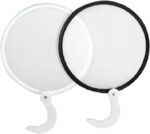 Black & white color Folding fan with the plastic handle - Image 2